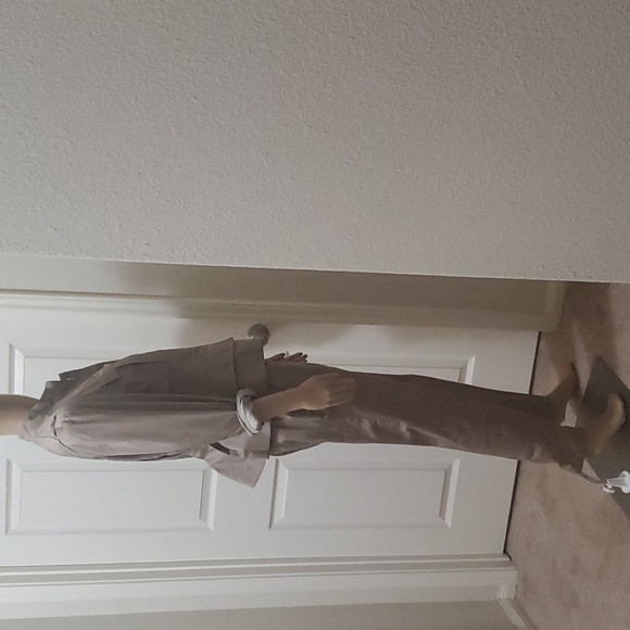 Body by Victoria 12 jacket 8 pants khaki pant suit accordian tale cup buttons - Picture 5 of 14